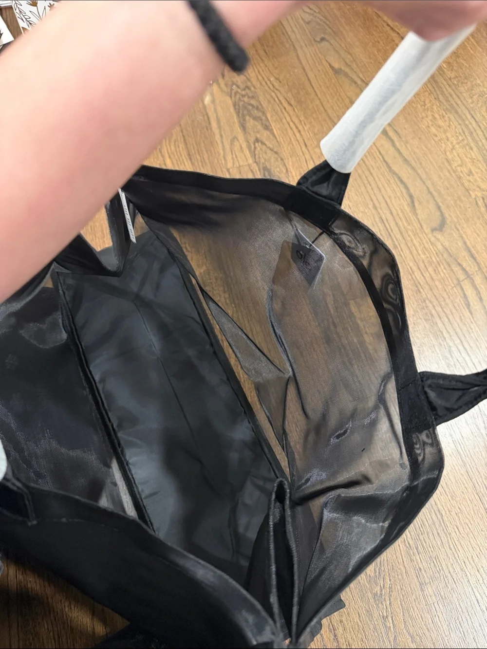 Alo Black mesh Logo Tote Bag